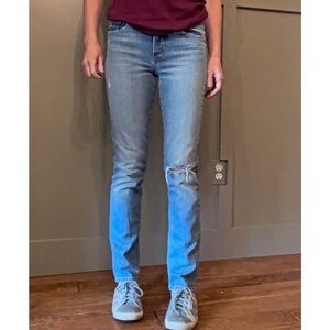 Joe's Jeans The Lara Mid Rise Cigarette Ankle Jeans Straight Leg Busted Knee 25